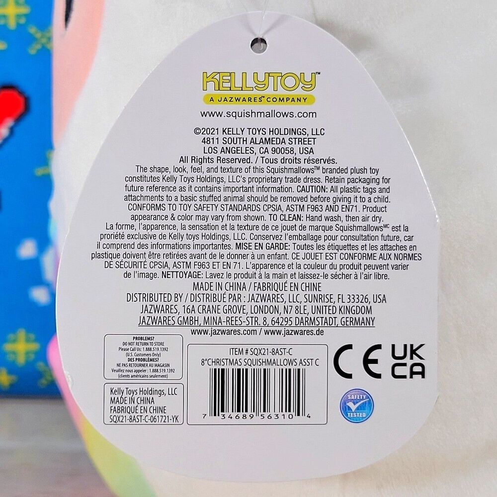 Squishmallow Yuri the Yeti 8" UltraSoft Christmas Holiday Kids Plush 2021 NWT - Picture 11 of 11